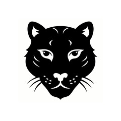 Stylized black panther face silhouette