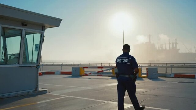 Port customs agent.
