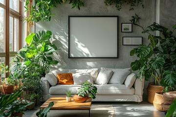 white frame at living room