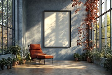 white frame at living room