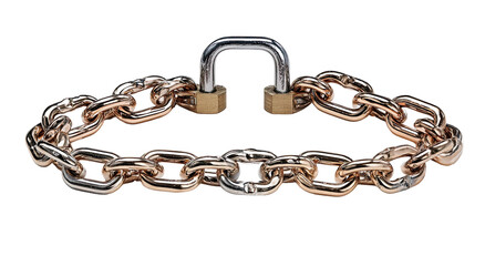 Obraz premium Metal chain with lock, closed loop
