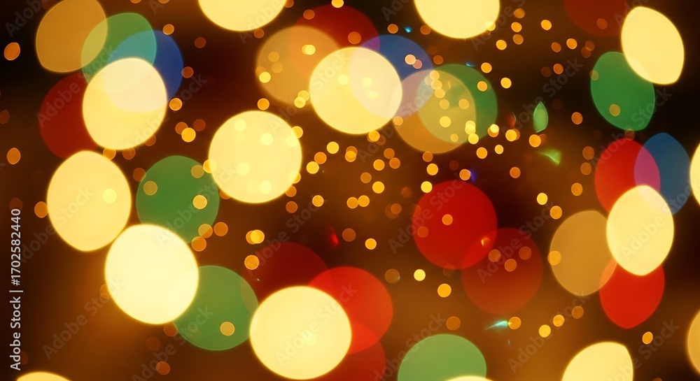 Poster a mesmerizing display of vibrant bokeh lights, creating a festive and magical atmosphere with their 