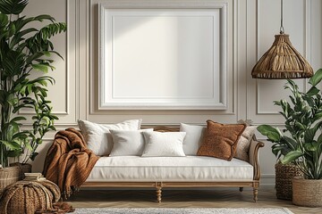 white frame at living room