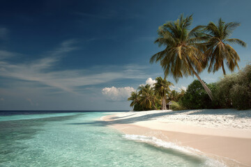 Fototapeta premium experience breathtaking beauty of maldives with its pristine white sand beaches