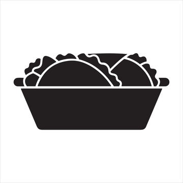 black tacos in a tray clip art preview
