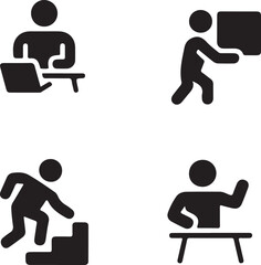 Productivity Icons Work, Delivery, Progress, and Success