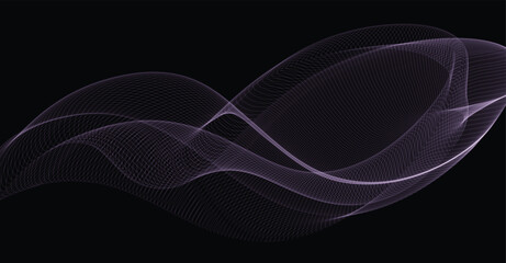 Elegant Abstract Wave Background Minimalist Black and White Design for Presentations and Websites vector