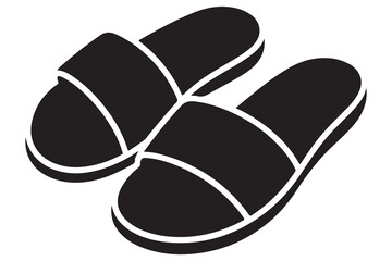Beach flip flops icon  black silhouette vector
