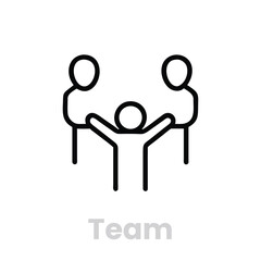 Team of three people icon isolated on white background group of people, teamwork, collaboration, partnership, community, leadership, and success concept