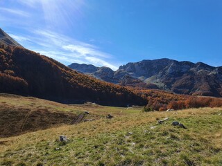 mountain landscape with blue sky