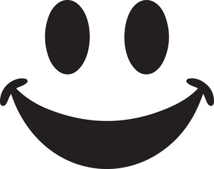 Minimalist Smiley Face Silhouette Vector for World Smile Day (Oct 6)