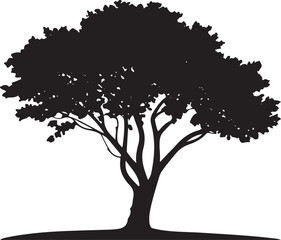 Clean Black Tree Silhouette Icon on White Background — World Habitat Day Artwork