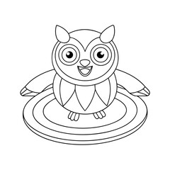 Smiling Owl Jumping Over Coloring Page