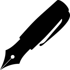 Futuristic Pen Silhouette, Basic Arc of Ink Vector Illustration, Modern Writing Tool Icon, Minimalist Floating Pen Design, Digital Ink Vector