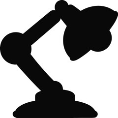 Futuristic Desk Lamp Silhouette &ndash; Modern Minimalist Table Light Vector Illustration, Sci-Fi Lamp Icon, Contemporary Lighting Design, Floating Desk Lamp Vector