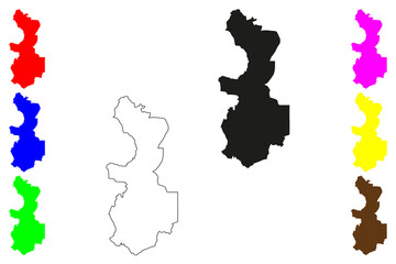 Ampang Jaya city (Malaysia) map vector illustration, scribble sketch Ampang Jaya map