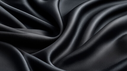 Fototapeta premium A dark satin fabric, luxurious texture of smooth material, flowing gently