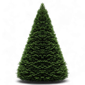 Large green christmas tree isolated on transparent background