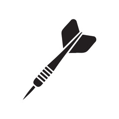 Black Silhouette Dart Icon for Aim and Target