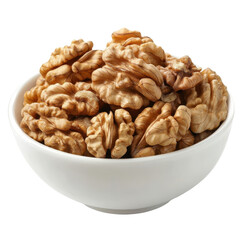 Fototapeta premium Bowl with walnuts isolated on transparent background