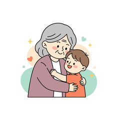 Senior Hugging Grandchild