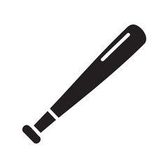 Black Silhouette Baseball Bat Icon