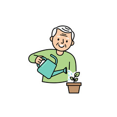 Elderly Gardening Icon