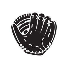 Baseball Glove and Ball Silhouette Icon