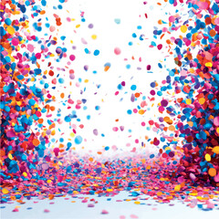 Confetti background. Confetti explosion background postcard template. Confetti holiday party. Postcard template Birthday, holiday, carnival.	