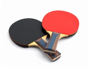 Two Ping Pong Paddles on a White Background


