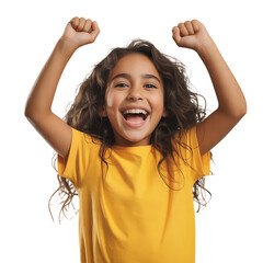 young adorable girl isolated on transparent background