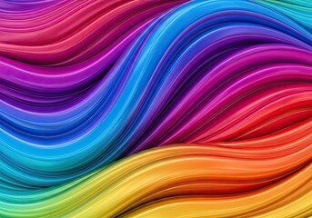 Fototapeta premium Photo of colorful abstract background with flowing rainbow waves, creating a vibrant and eyecatching design for various creative projects and visual displays