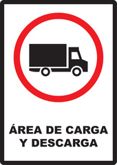 Rótulo para establecimiento comercial área de carga y descarga de mercadería © Hellen
