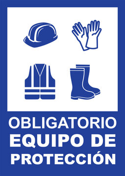 R&oacute;tulo establecimiento comercial obligatorio usar el equipo de protecci&oacute;n
