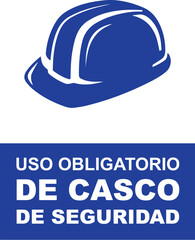 R&oacute;tulo para establecimiento comercial uso obligatorio de casco de seguridad