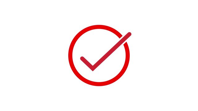 Red Thick Mark Animation: Incorrect Status Symbol on a Clean White Background for Error, Rejection, Failure, and Negative Confirmation.