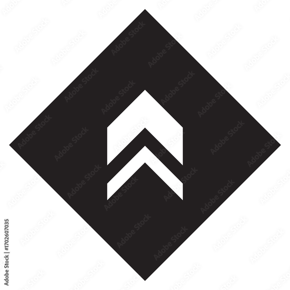 Poster up arrow icon vector. scroll up logo design. move up vector icon illustration in rhombus isolated on