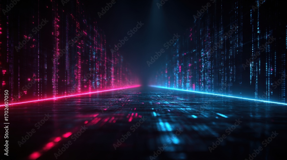 Aufkleber digital underground: encrypted data tunnels with shadowy network pathways