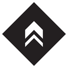 Up arrow icon vector. Scroll up logo design. Move up vector icon illustration in rhombus isolated on white background