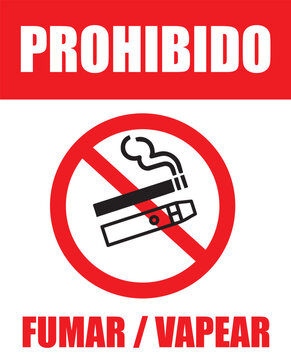 R&oacute;tulo prohibido botar fumar y vapear