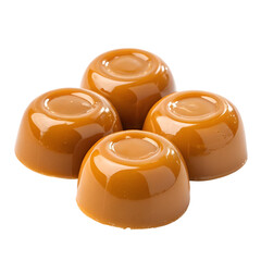 Caramel Candies Isolated on White Background