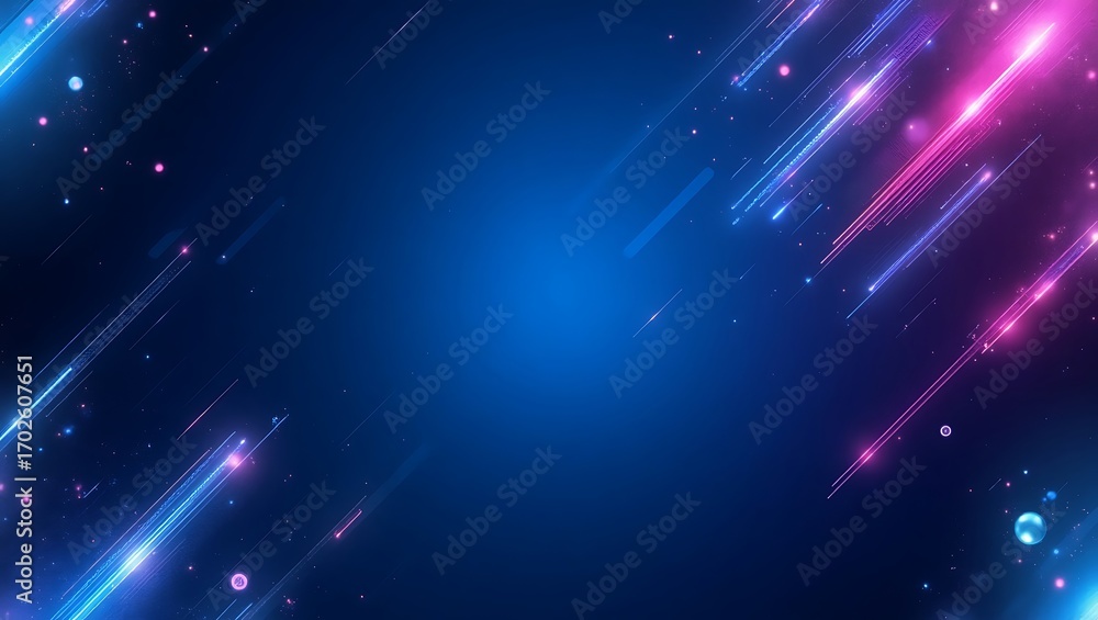 Poster abstract blue and pink light streaks. a dynamic futuristic background with motion blur for technolog