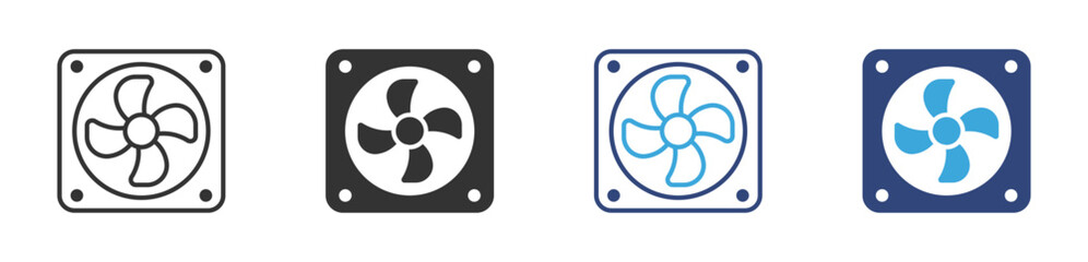 cooling fan icon set, engine cooling fan ventilator  icons,  vector illustration. © Icon Atelier
