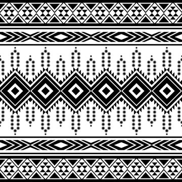 Black and white geometric tribal diamond pattern with ethnic style. Perfect for textile, fabric, wallpaper, wrapping paper, and decorative backgrounds.