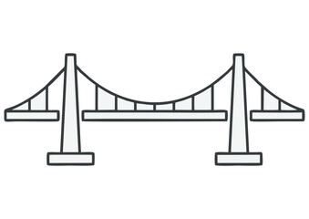 Obraz premium Pixelated bridge silhouette in black on a white background