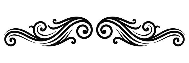 Fototapeta premium Elegant Flourish Vector Illustration Design Element Divider Ornamental Swirl Decoration Art