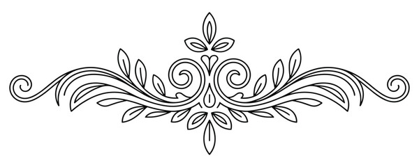Fototapeta premium Outline Flourish Vector Illustration Design Element Decoration Art Graphic Ornamental Divider