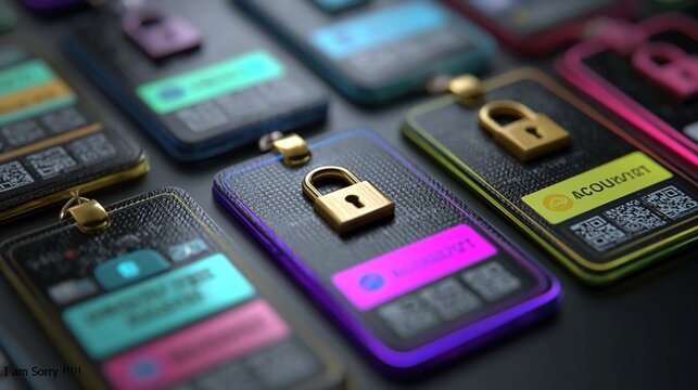 Software activation badges with lock icons, serial codes, and verified visuals in professional style, ideal for digital products