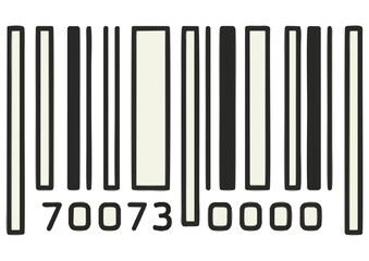Stylized QR code with square patterns and outlines for digital information access and copy space