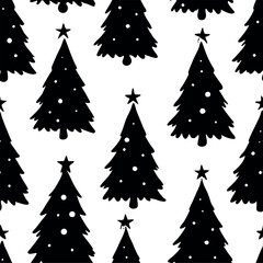 Obraz premium Christmas tree seamless pattern 